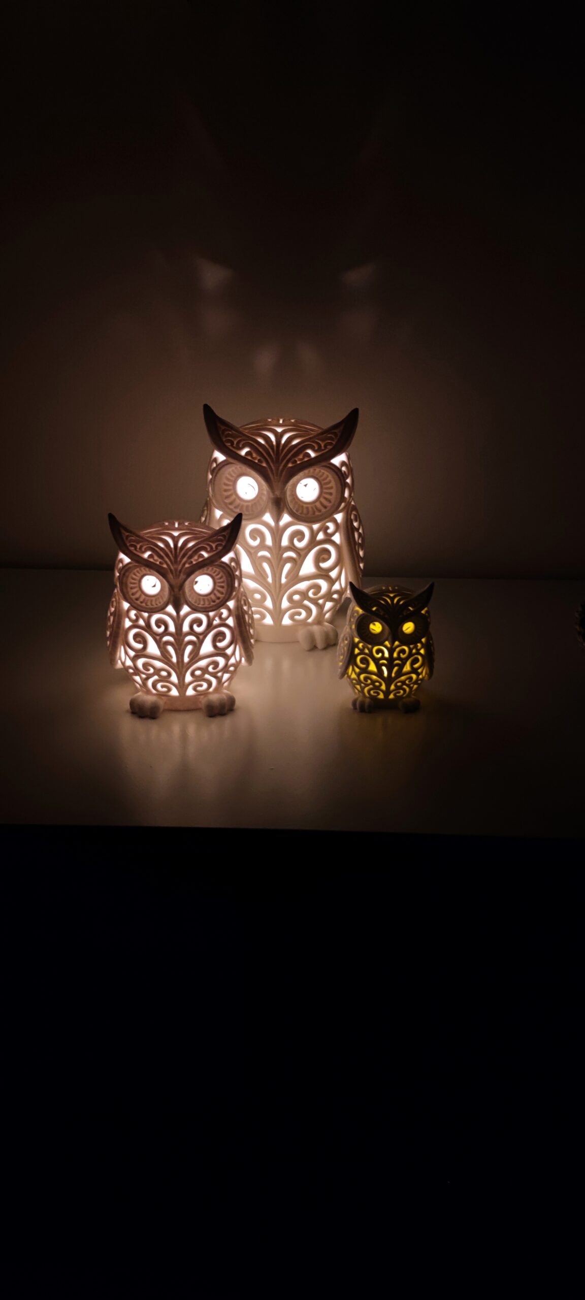 Deko Lampen Ornament Eule Einzeln oder Set – Bild 2