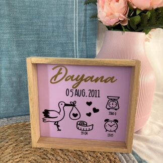 Deko Aufsteller "Geburt" personalisierbar