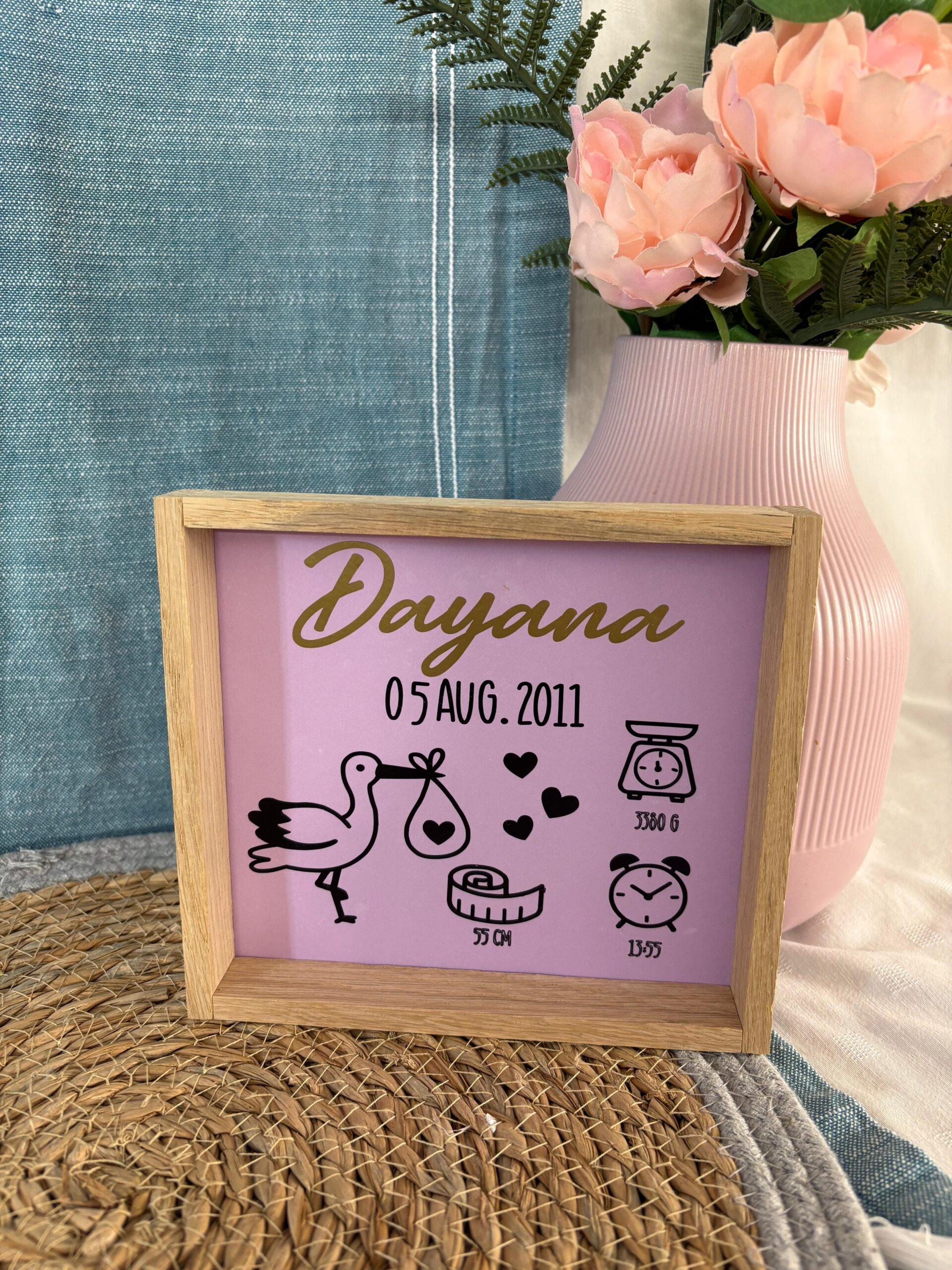 Deko Aufsteller "Geburt" personalisierbar