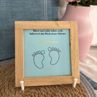 Deko Holzaufsteller "Geburt" personalisierbar