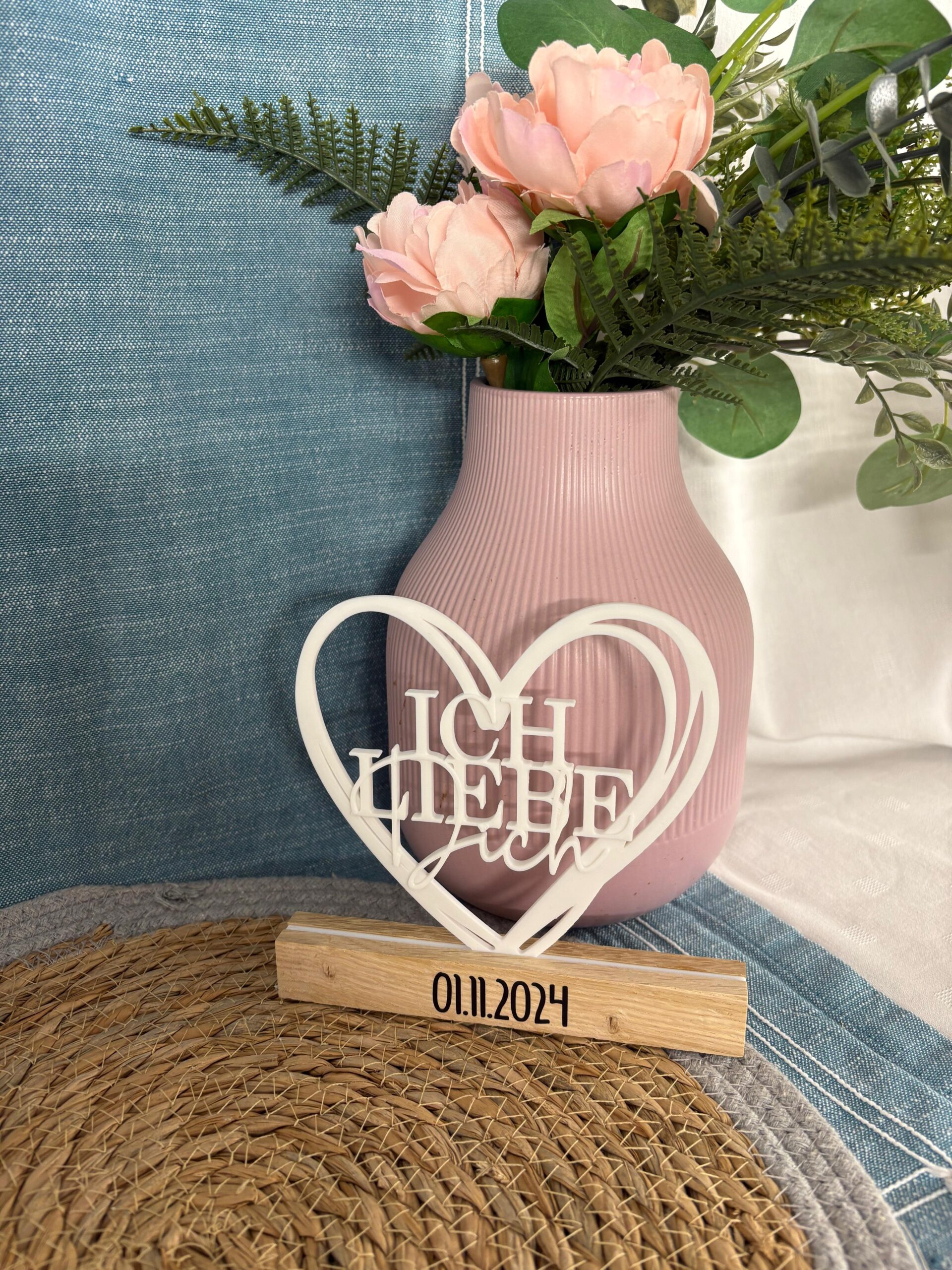 Deko Aufsteller "Ich liebe dich" personalisierbar