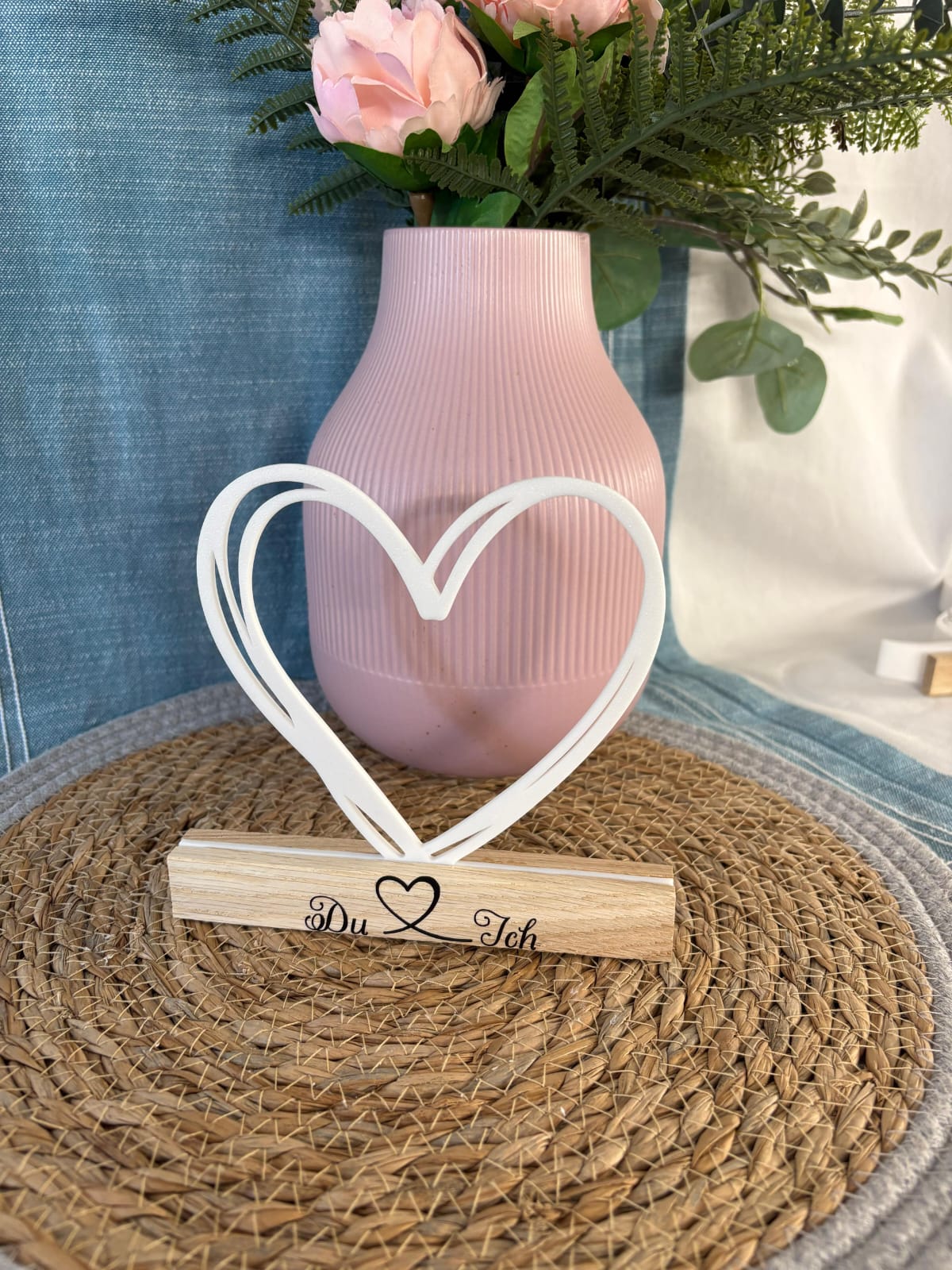 Deko Aufsteller Herz "Du & Ich"
