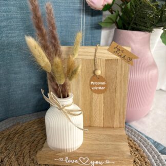 Holzaufsteller "Vase" personalisierbar