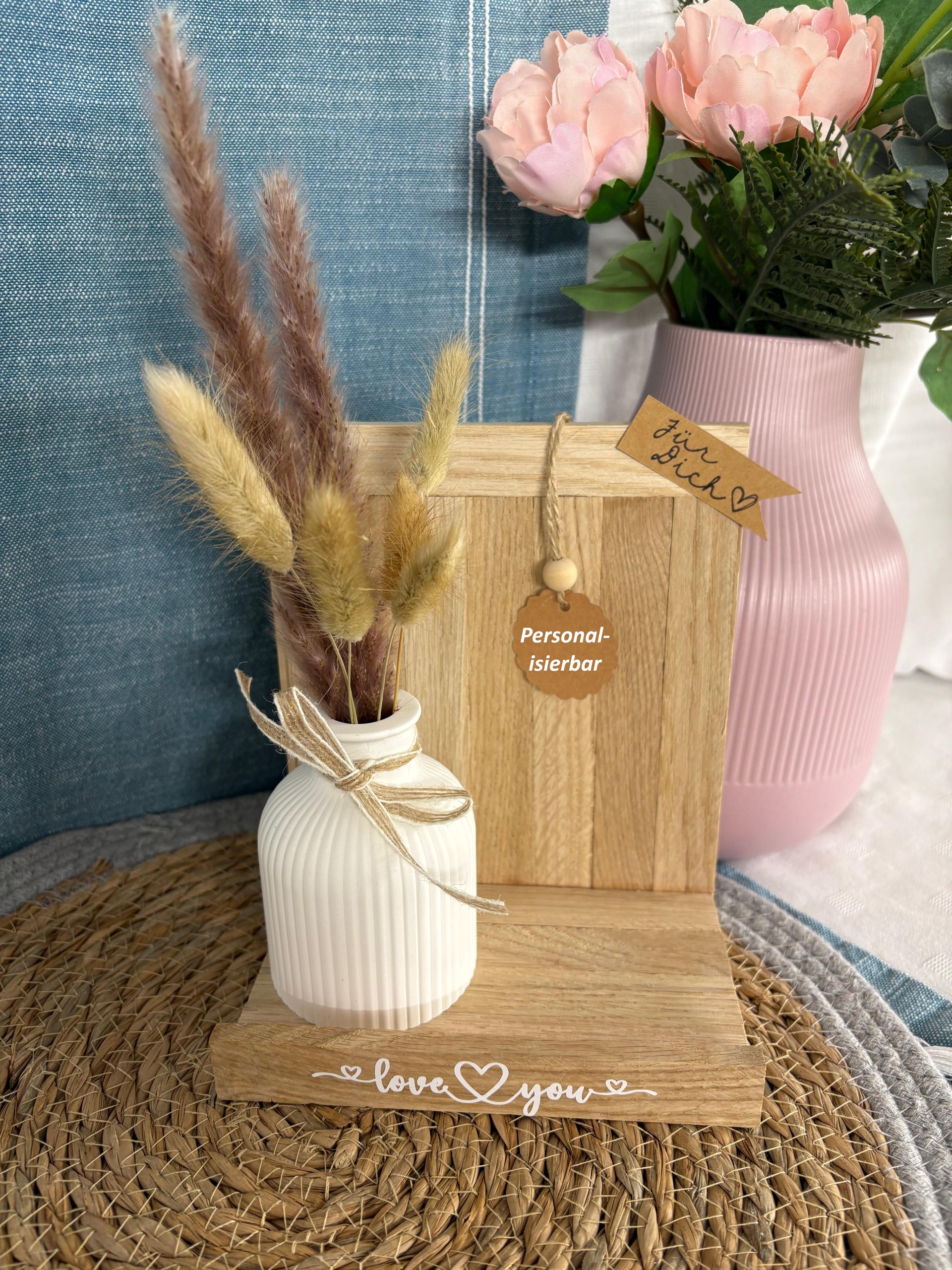 Holzaufsteller "Vase" personalisierbar