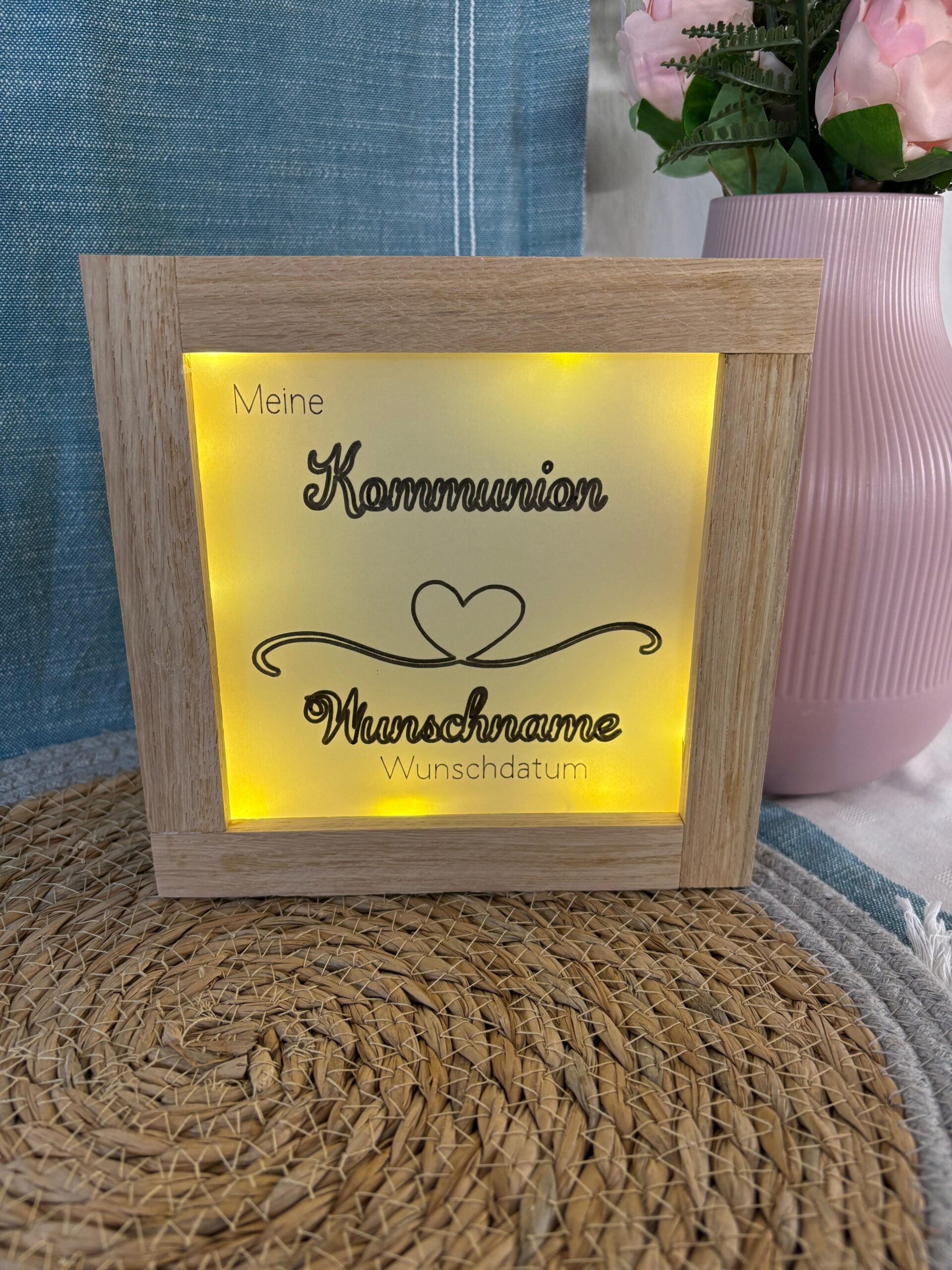 Deko Geschenk LED Rahmen Individualisierbar