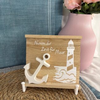Deko Aufsteller Anker "Zeit für Meer"