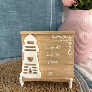 Deko Aufsteller Leuchtturm "Zeit für Meer"