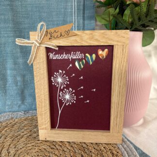 Holzrahmen Wunscherfüller "Pusteblume"