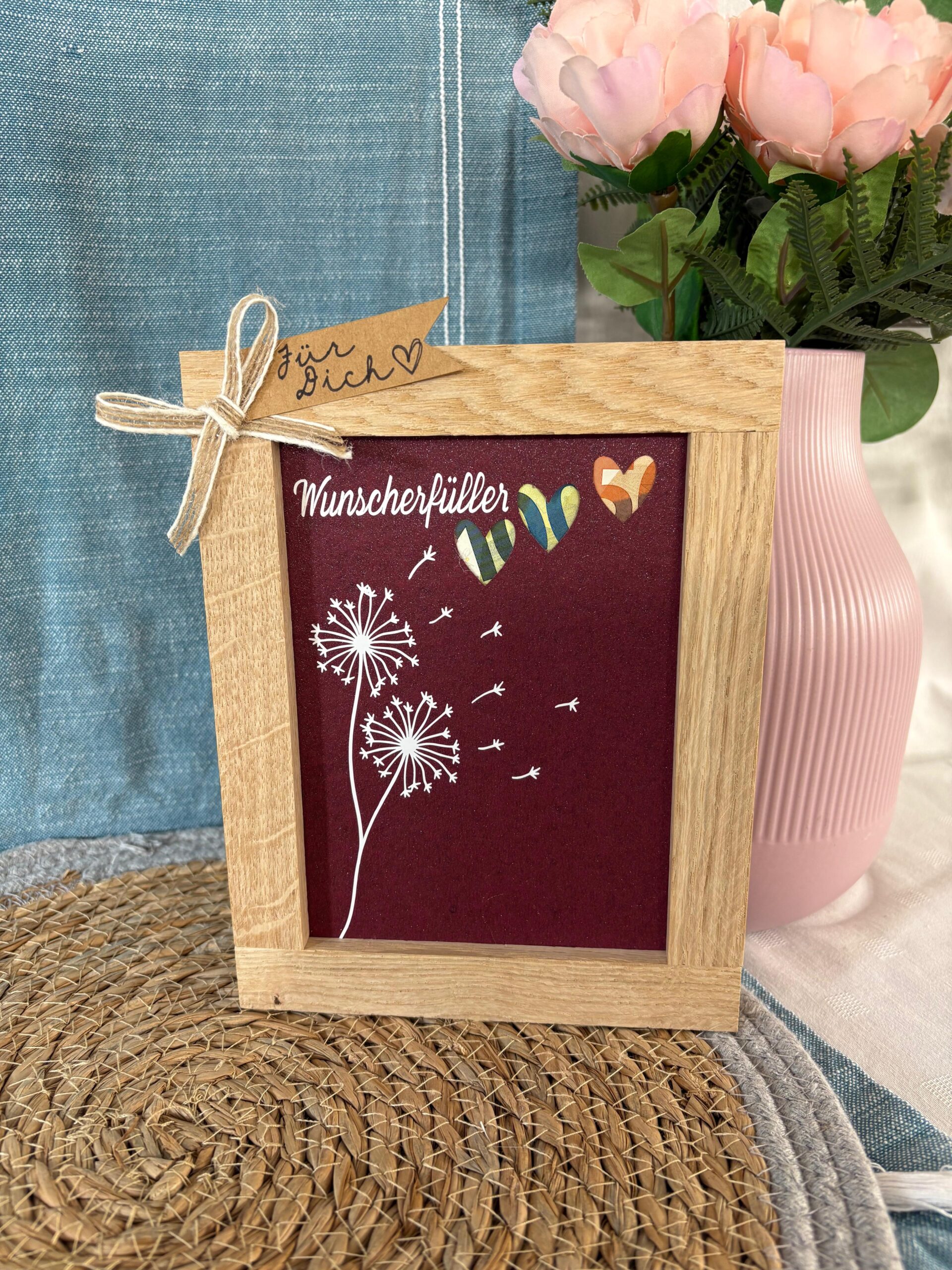 Holzrahmen Wunscherfüller "Pusteblume"