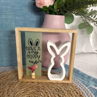 Holz Rahmen "Hoppy Easter"
