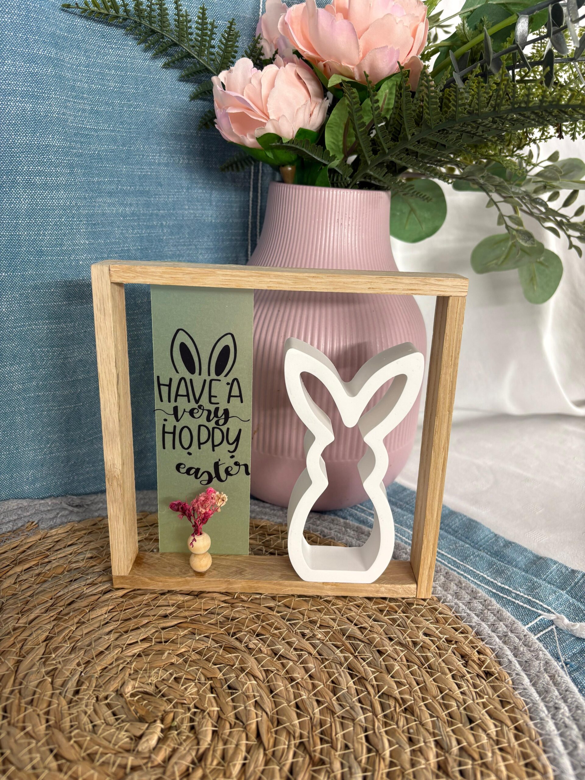 Holz Rahmen "Hoppy Easter"