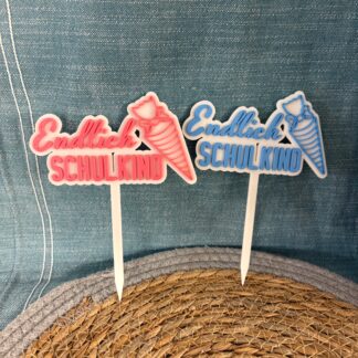 Kuchenaufsteller "Endlich Schulkind"