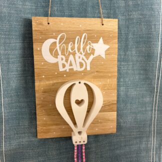 Deko Türschild zur Geburt "Hello Baby"