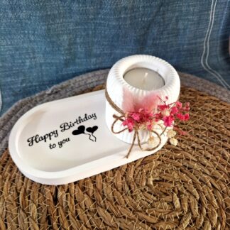 Deko Kerzenhalter Happy Birthday