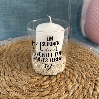 Deko Schale mit Kerzenglas versch. Variationen